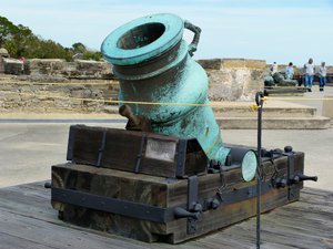 This bronze 15 inch mortar could shoot an enormous projectile more than a mile.