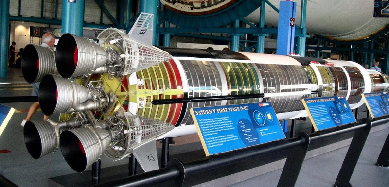 model of the rocket's three stages