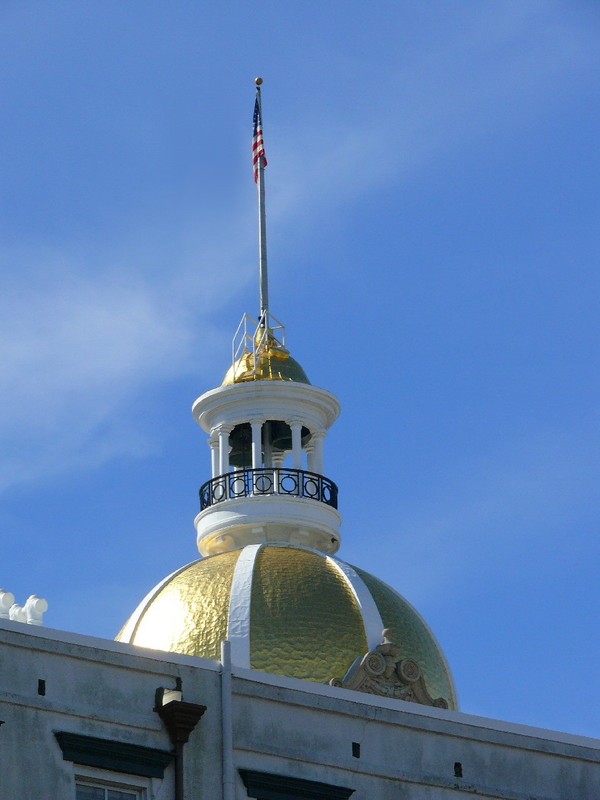 The City Hall's dome is sheathed on the outside in 23 karat gold.
