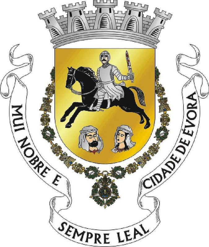 arms of the 'very noble and forever loyal city of Evora' showing Gerald the Fearless, who expelled the Moors