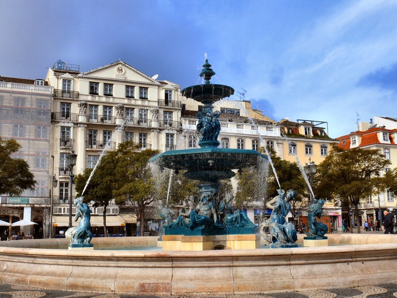 fountain in Rossio Square
