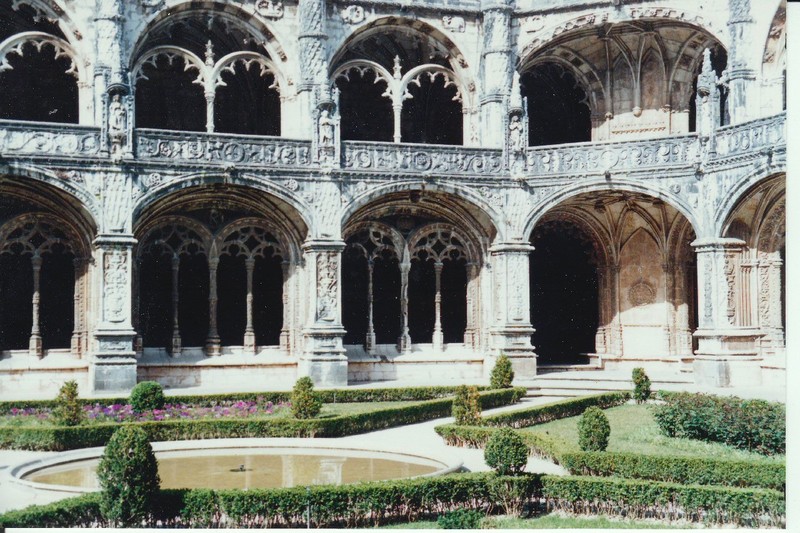 The courtyard within the unique double-decker cloisters is 55 meters (180 ft) square,
