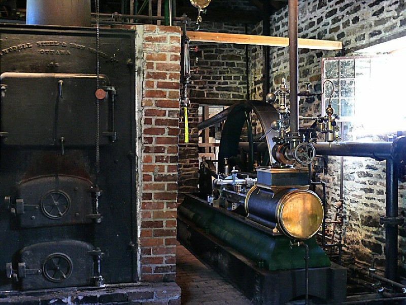 the Mill's boiler and steam engine