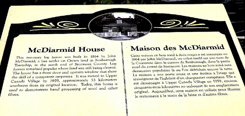 plaque for the McDiarmid house