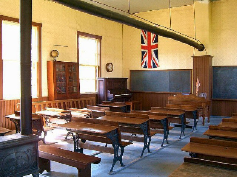 This 1900 schoolroom looks much like the one I attended.