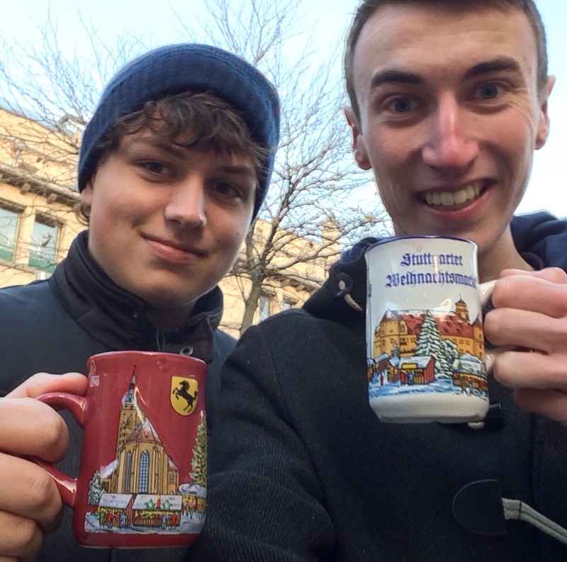 Enjoying some Glühwein and Kinderpunsch