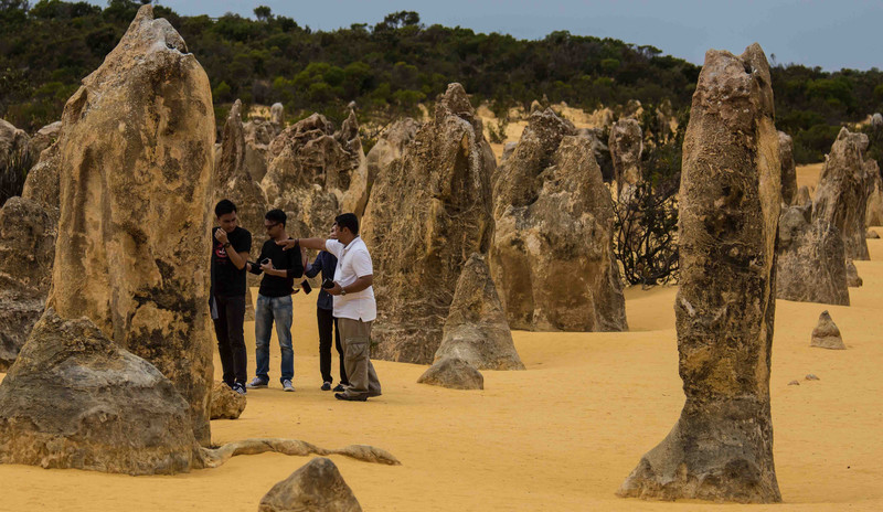 Pinnacles with tourists
