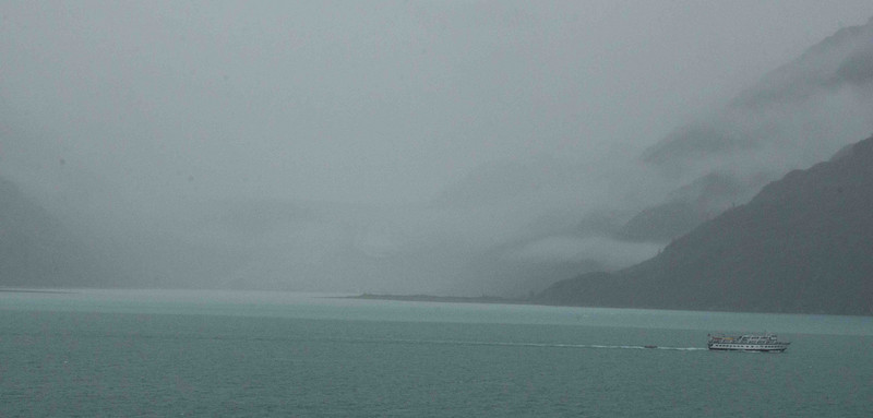 Entering Glacier Bay very cloudy