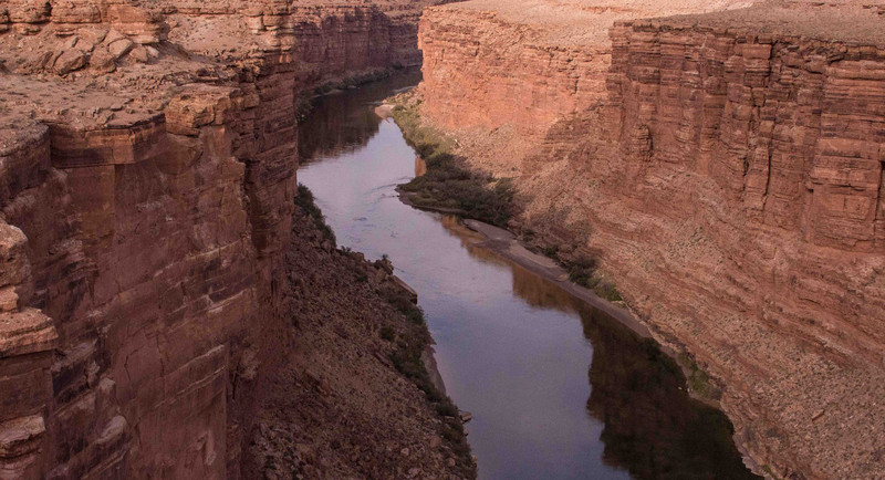 Colorado River commencing its journey to Grand Canyon at Lees Ferry, Arizona