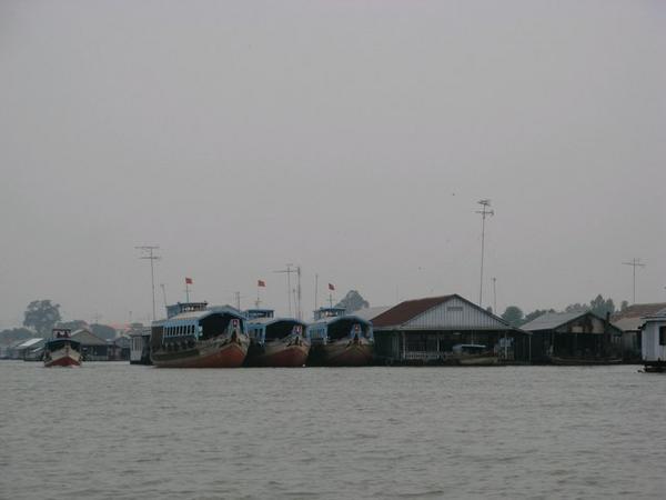 Floating Houses in the Mekong Delta