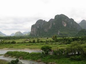 View from my hotel in Vang Vieng