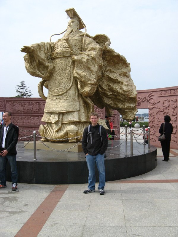 Me with a statue of an emperor from the Qing dynasty