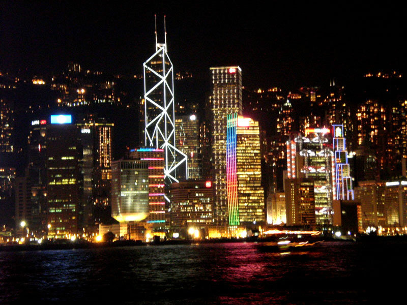 Vue d'Hong-Kong Island depuis l'Avenue of the Stars.