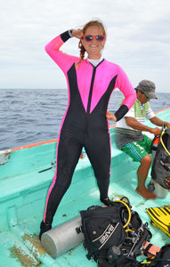 Kate modelling an absolute peach of a wetsuit