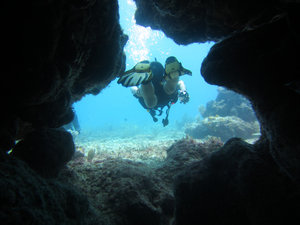 Diving off Isla Mujeres