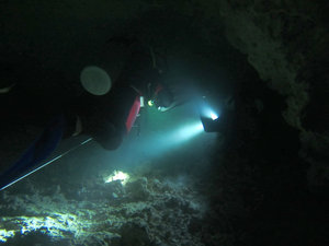 Exploring the cave at Angelita Cenote - Tulum