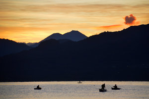 Sunrise fishermen on Lake Atitlan