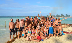 Water Caye party group shot