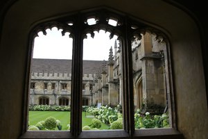 Magdalen College quadrangle from the cloisters