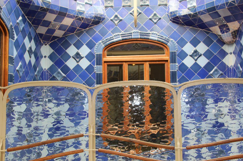 Casa Batlo light well with wave form glass