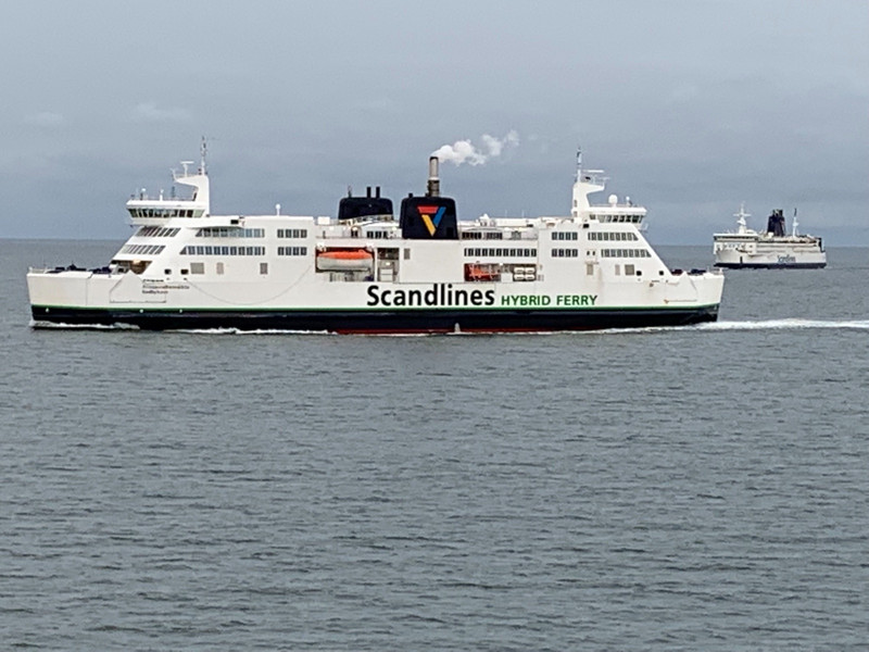 Our train from Denmark drove onto a hybrid ferry!