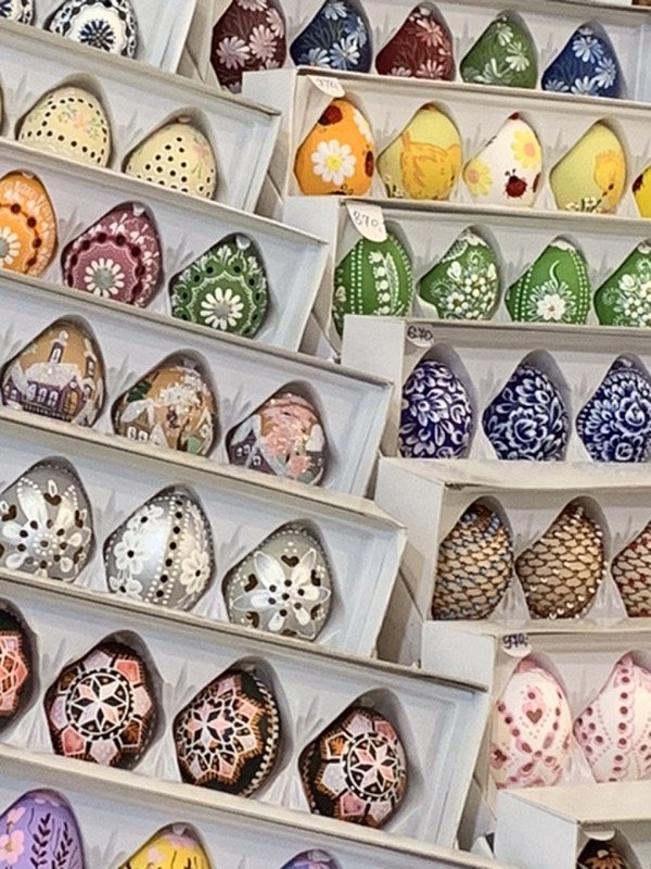 The traditional painted eggs