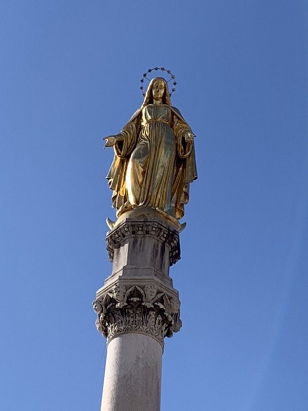 The statue at the Cathedral
