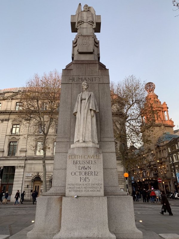 Statue of Edith Cavell.....commemorated by the Church of England...executed by the Nazis!