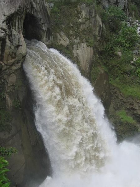 A raging waterfall