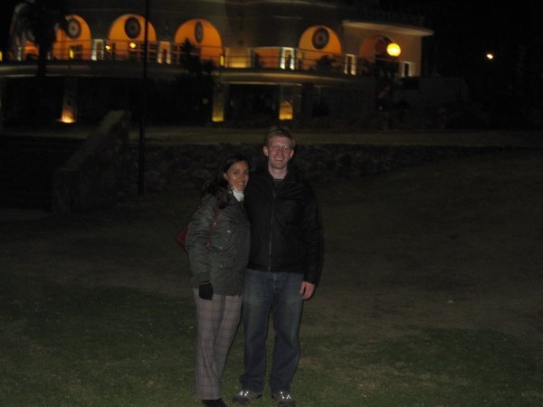 Mica and I in Villa Carlos Paz at night