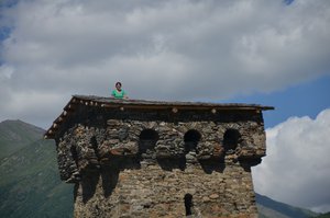 Mum in a Svaneti tower
