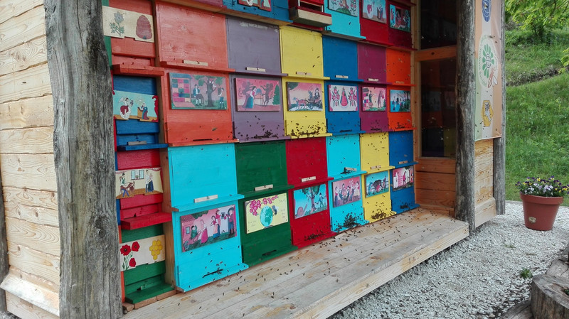 Colorful Bee hives