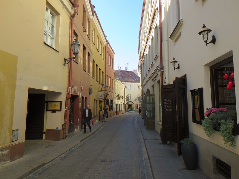 the winding narrow streets of old town Vilnius