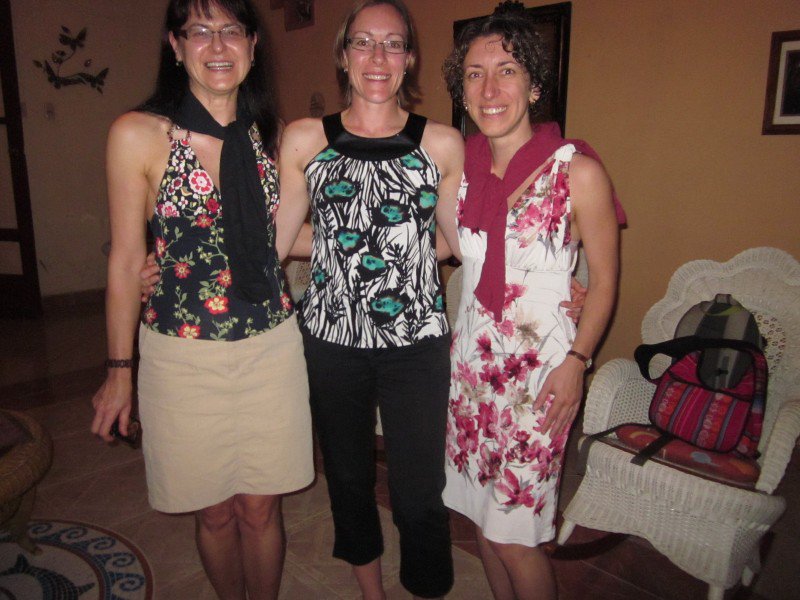 Me, Judy, and Michaela all dressed up for Xmas Eve dinner out in Granada