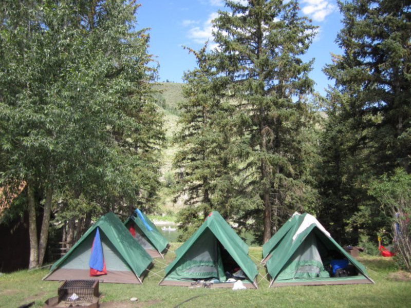 Our Trek America tents. It was nice when they were right next to a river like this. 