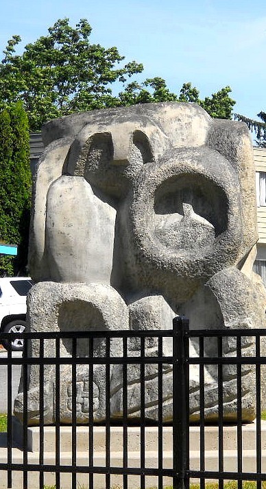 One of the stone sculptures
