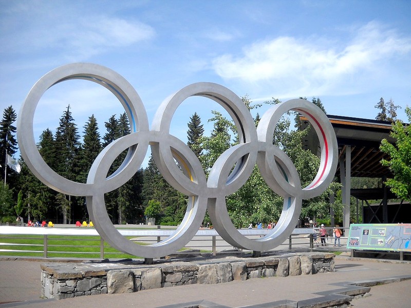 Olympic rings, Olympic Plaza