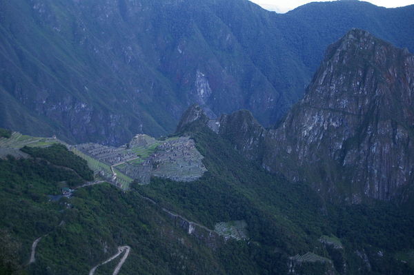 Macchu Picchu at first sight coming over the mountain before sunrise