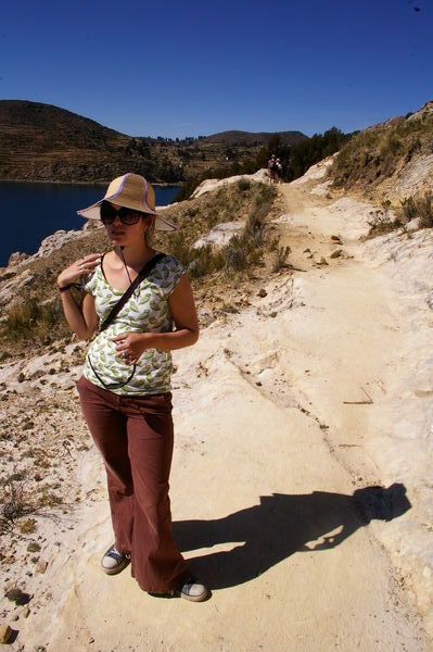 Katie on our walk across Isla del Sol