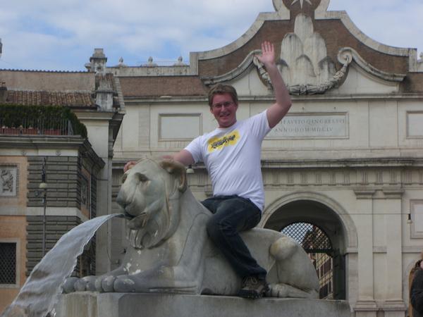 Glen riding the wild lion 
