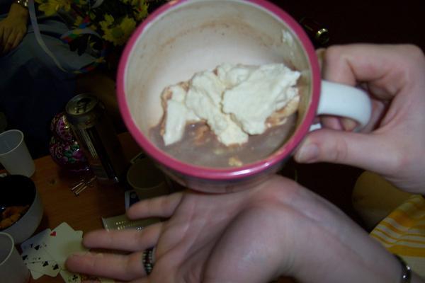 Home made hot chocolate and whipped cream!