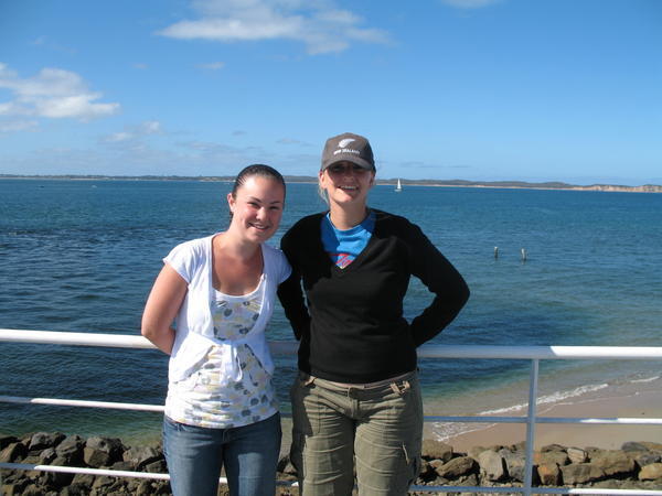 Me and Amy on the ferry to Sorrento