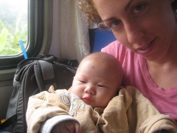 Holding a Chinese baby on the train