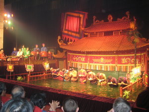 Water Puppeteers bowing after the show