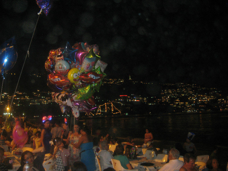 waiting for the fireworks in Acapulco beach