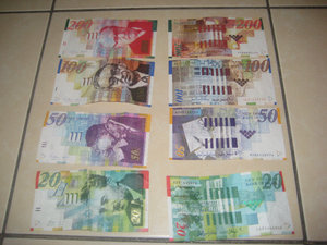Israeli money is so colorful.
