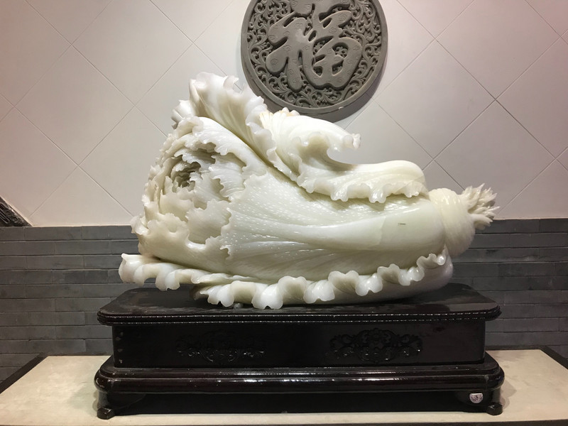 Huge Chinese cabbage carved in jade.