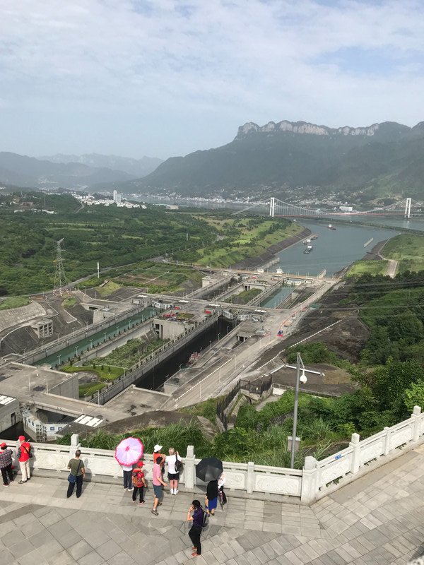 The upstream and downstream locks on the Three Gorges Dam