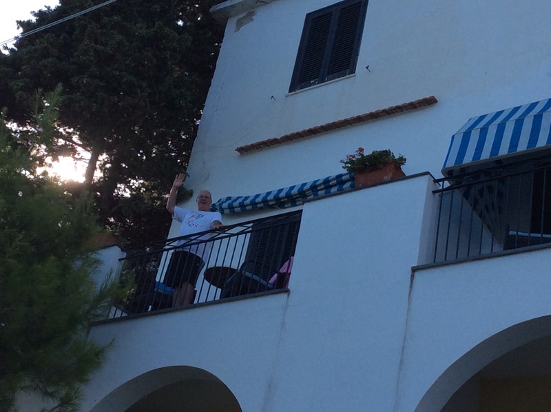 Mark on the balcony