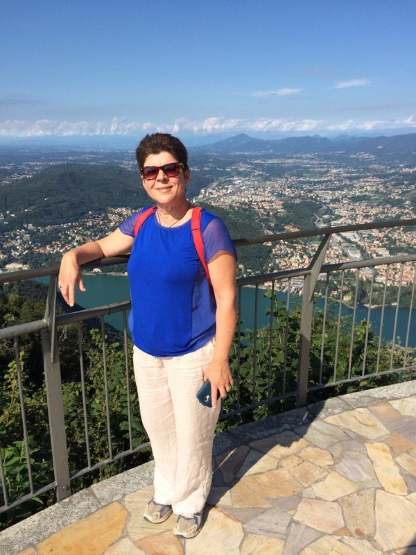 Me at the top of the funivia mountain near Bramante